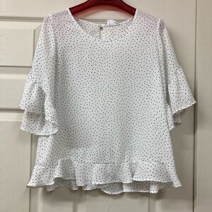 Women’s size XS Sienna Sky polka dot blouse